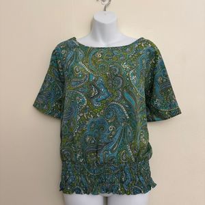 Michael Kors Paisley Green Top